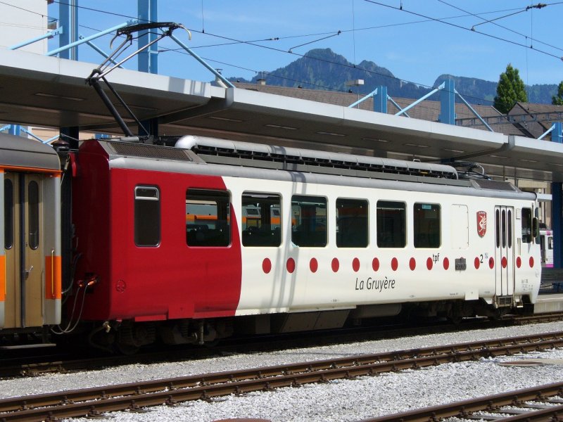 tpf - Triebwagen Be 4/4  151 im Bahnhof von Bulle am 24.06.2007