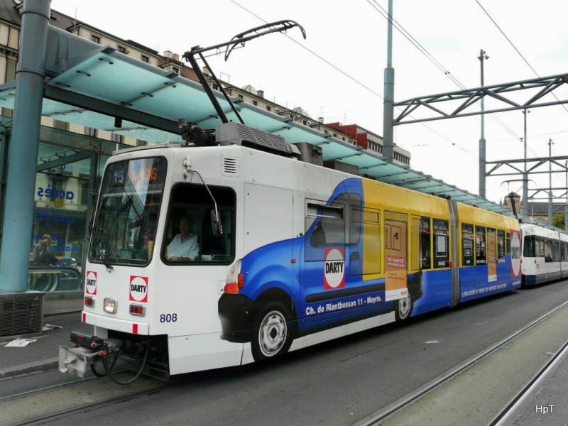 TPG - Tram Be 4/8 8803 unterwegs auf der Linie 15 am 04.09.2009