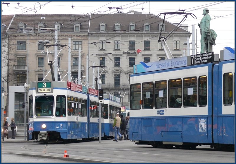 Tram 2000er Treffen am Zrcher Hauptbahnhof. (18.03.2008)