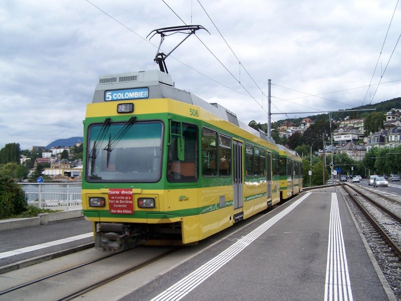 Tram Nr 506 an der Endstation Place Pury am 31/08/07.