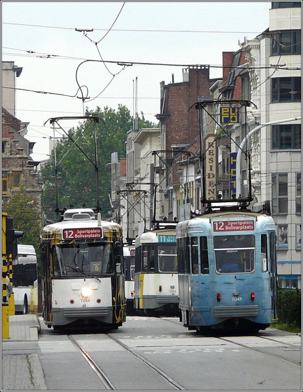 Tramstau in der Gemeentestraat in Antwerpen am 13.09.08. (Jeanny)