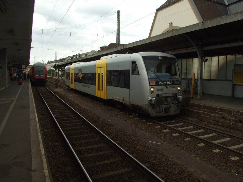 TransRegio VT014 als TRX93488 nach Mainz.Koblenz 12.7.08