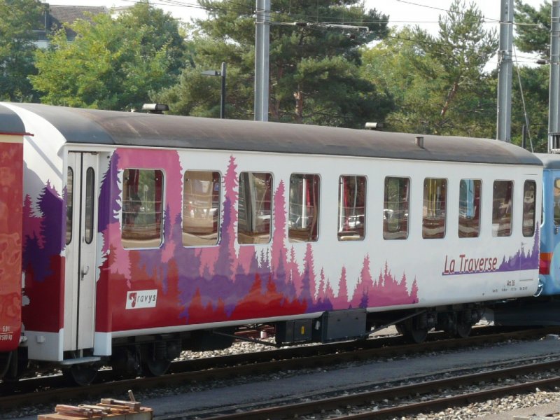 travys - Salonwagen Ars  36 im Bahnhof von Yverdon les Bains am 24.09.2008