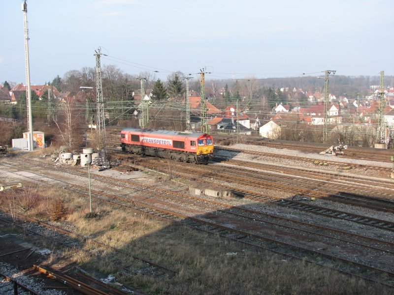 Triebfahrzeugleerfahrt Richtung Stg.-Hafen im Bahnhof Ludwigsburg.