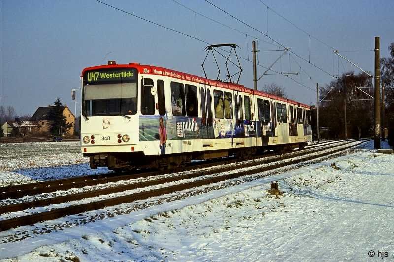 Triebwagen 348 nahe Obernette (27. Januar 2006)