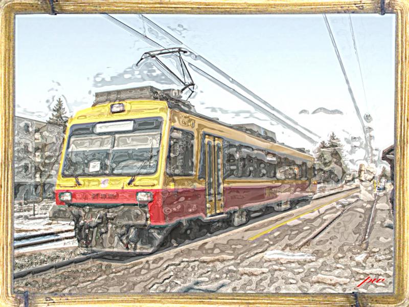 Triebwagen ET 10.110 der Montafonerbahn in Schaan/Vaduz (FL)
