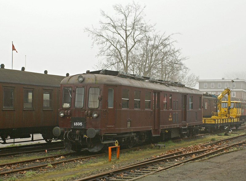 Triebwagen MO 1835 der Freunde des Schienenverkehrs Flensburg e.V.
am 01.03.2009 in Kappeln.