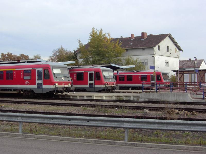 Triebwagenparade BR 628 in Germersheim im Jahr 2005