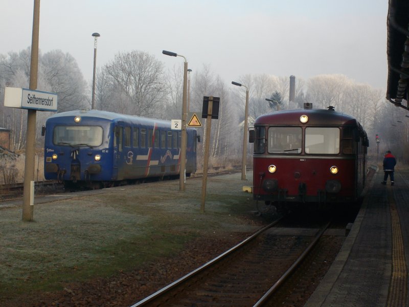 Triebwagentreffen in Seifhennersdorf am 28.12.2008    (SBE-Mandaubahn)