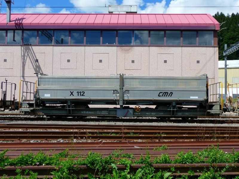 TRN 1000 mm - Dienstwagen X 112 abgestellt in Les Ponts du Martel am 09.08.2008