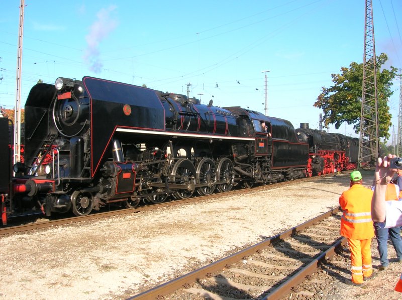 Tscheschiche Skoda Dampflok, CZ 475 auf dem Eisenbahnfestival Ankunft Eisenbahnstadt Frth (1000 Jahre Frth). 15.9.2007