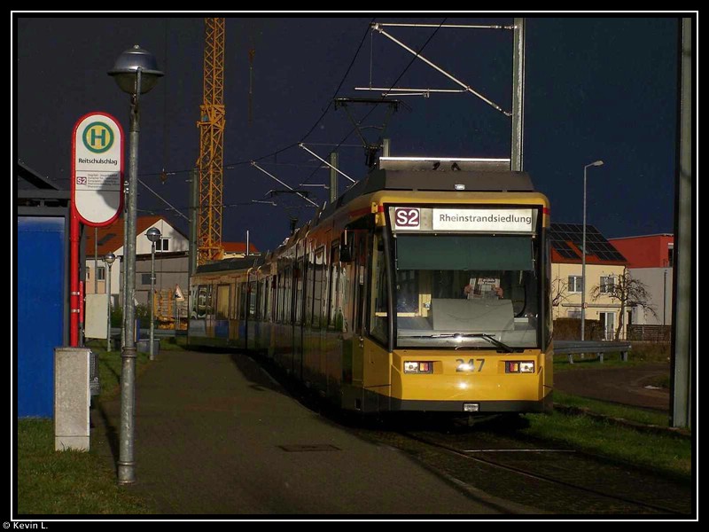 Tw 247 + Tw 2?? an der Endhaltestelle Reitschulschlag. Aufgenommen am 22.11.2008