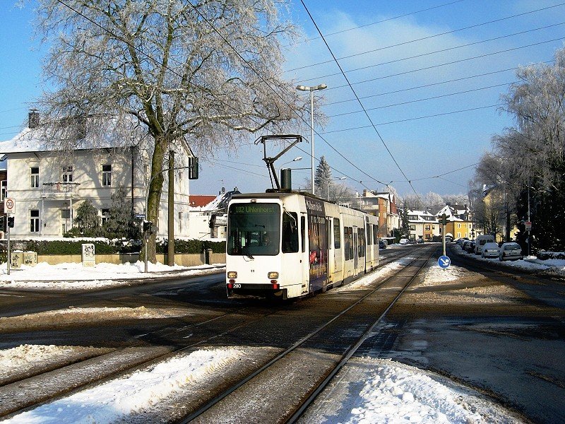 Tw 280 auf der Groenbaumer Strae (8. Januar 2009)