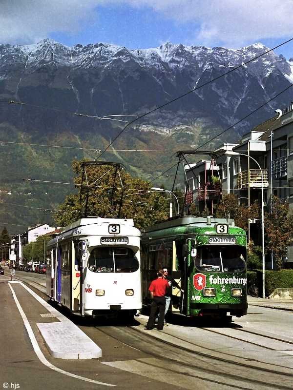 Tw 38 und 39 an der Endstelle Amras (29. September 2007)