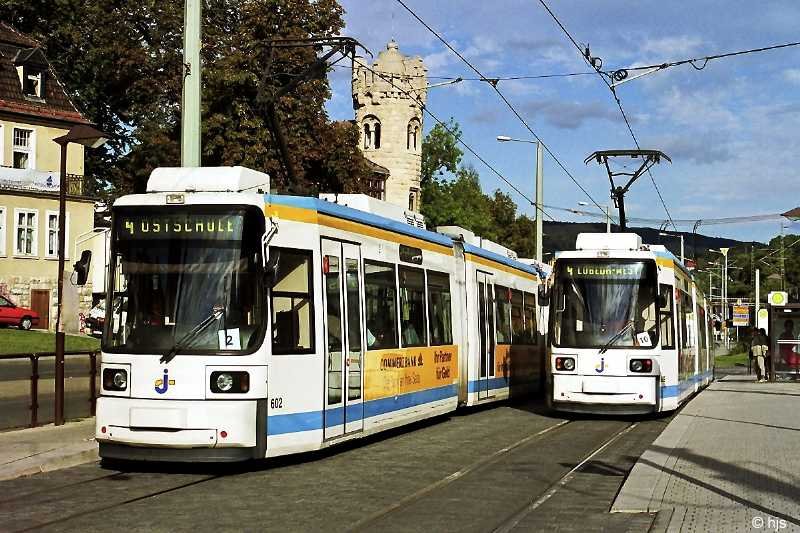 Tw 602 und 609 (H) Paradiesbahnhof (27. September 1999)