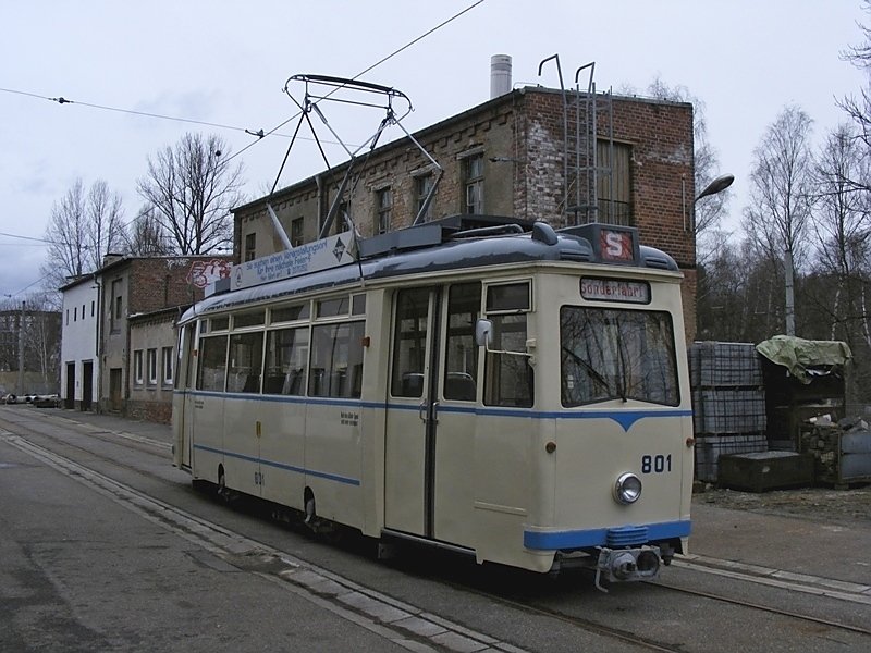 TW 801 im Straenbahnmuseum Chemnitz am 28.3.2009