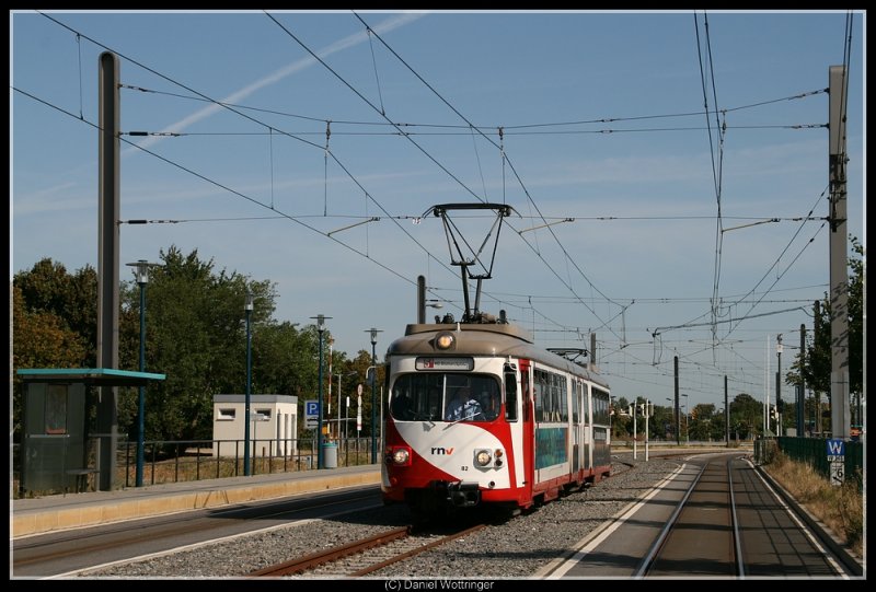 Tw 82 in der Ausweiche Maimarkt, 30. August 2009.