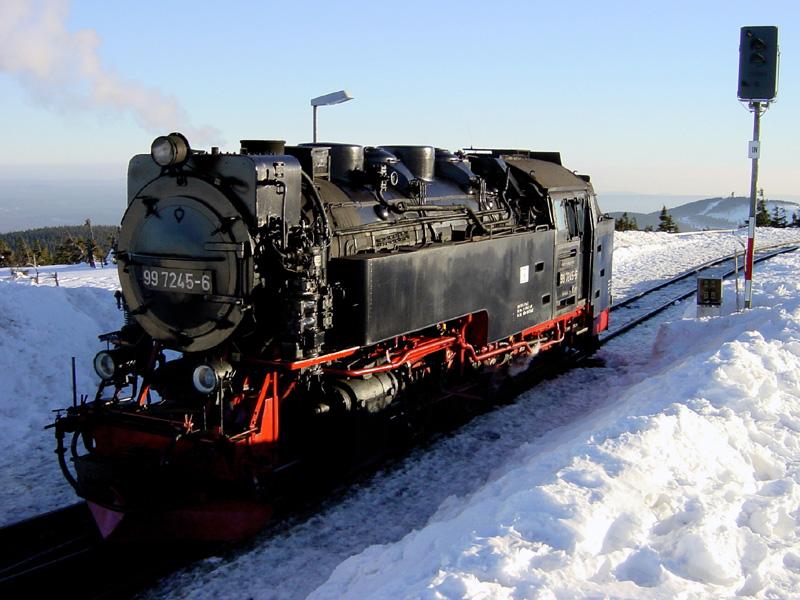 Umsetzen fr den letzten Zug vom Brocken, 23. Februar 2003