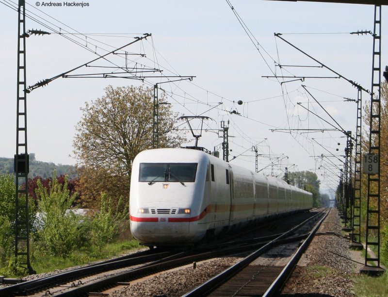 Unbekannter 401er  als ICE 372 (msste er sein denke ich)  bei der Durchfahrt Friesenheim(Baden) am 2.5.08