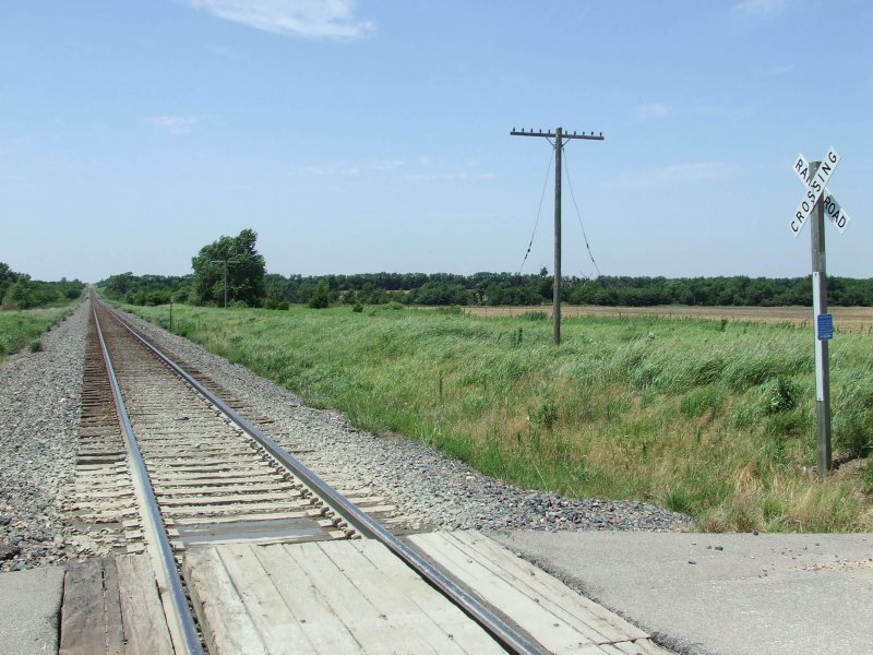 Union Pacific Railroad Linie nahe Mc Pherson, Kansas am 09.07.2009.