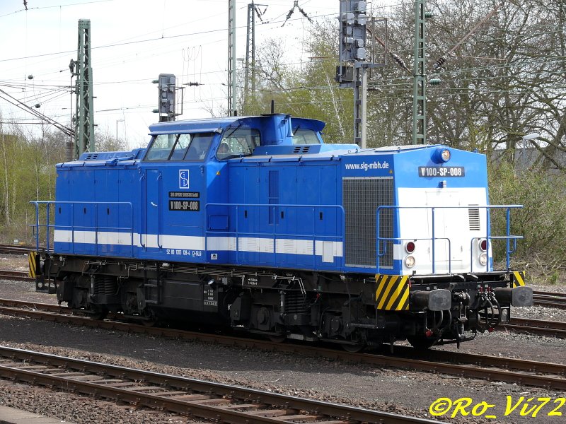 V 100 der SLG (Spitzke Logistik GmbH). Gelsenkirchen Hbf. 12.04.2008.