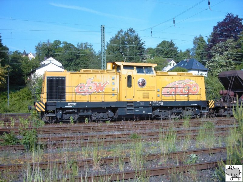V 150.04 der Eisenbahnbewachungs GmbH (EBW) am 09. Juni 2006 im Coburger Gterbahnhof.