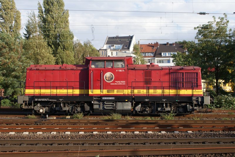 V 150.11 der EBW Cargo als Lz abgestellt in Dsseldorf Rath am 01.10.2008