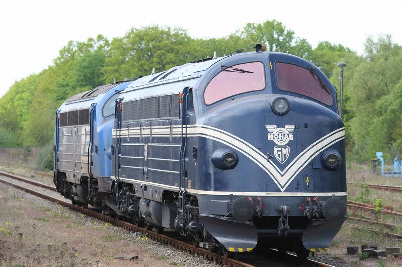 V 170 1149 und V 170 1147 stehen zusammengekuppelt im Bf. Ludwigslust. 03.05.2007