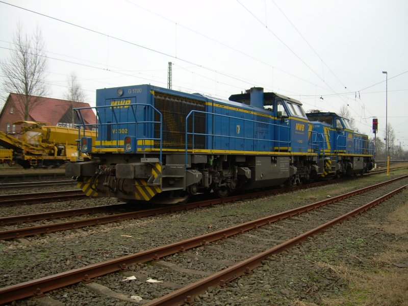 V 2302 der MWB abgestellt am 20.12.2006 in Eystrup (KBS 380)