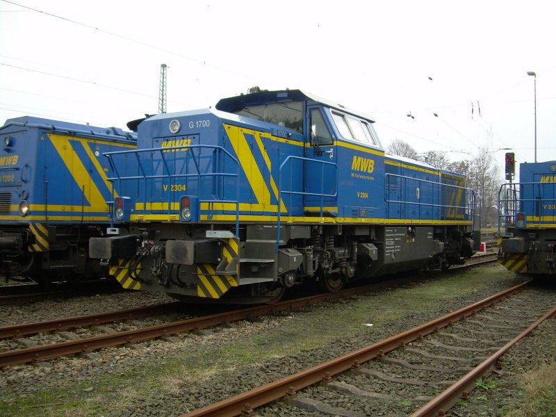 V 2304 der MWB abgestellt in Eystrup am 20.12.2006 (KBS 380)