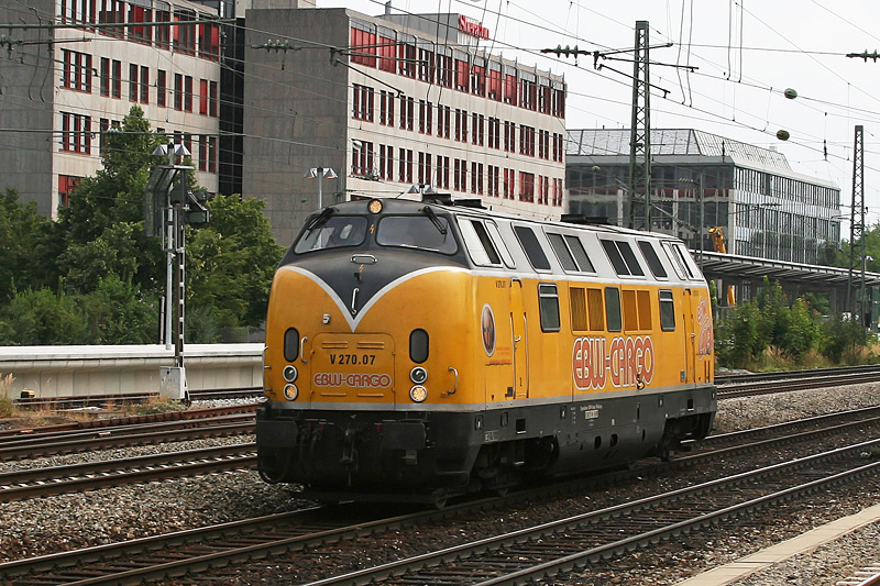 V 270.07 der EBW Cargo am 09.08.2009 am Heimeranplatz. Gru an den Tf!