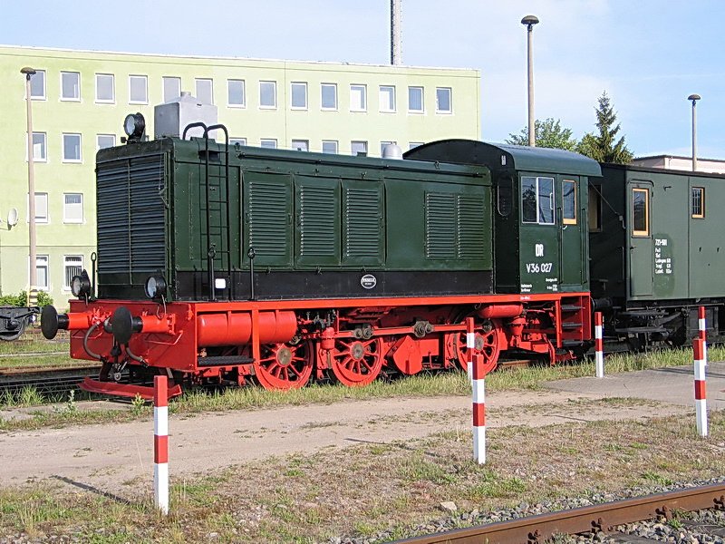 V 36 027 im Bw Schwerin. 15.05.2009