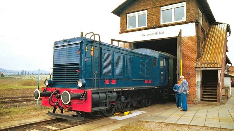 V 36 im Bw hist. Arnstadt, Aufnahme von 2002