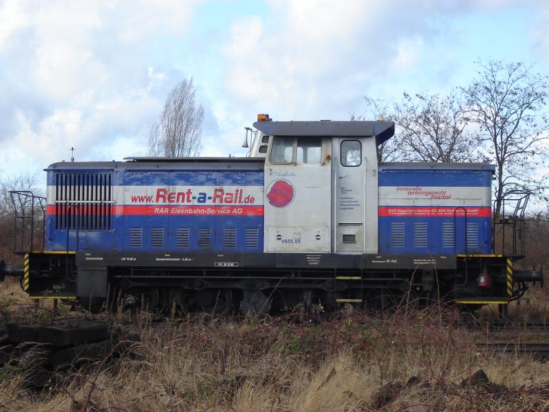 V 655.05 der RAR Eisenbahn Service AG, Ellwangen abgestellt am 18.02.2006 in Ludwigshafen Gleis 137