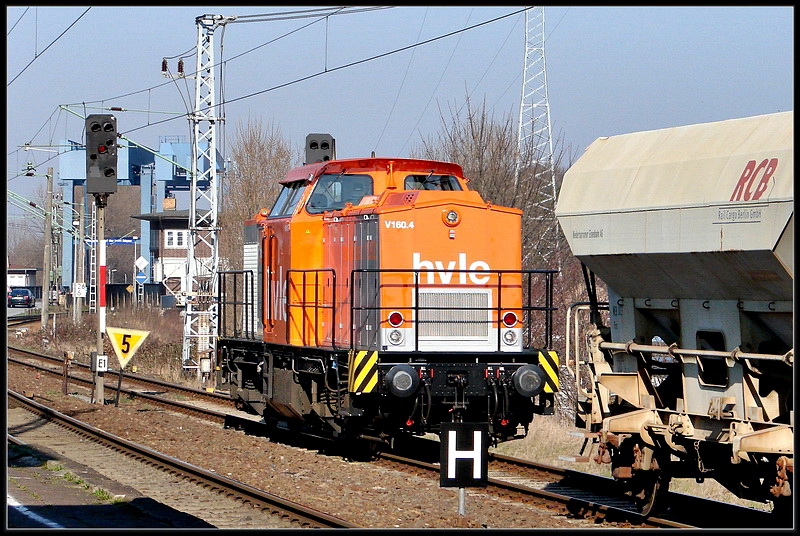 V160.4  -hvle- Arbeitspause auf dem R�gendamm.  Stralsund am 24.03.07 