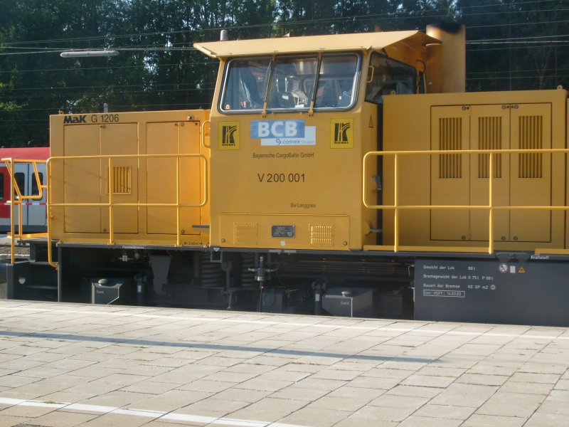 V200 001 der BCB (Bayerische Cargobahn) in Geltendorf (August 2007)