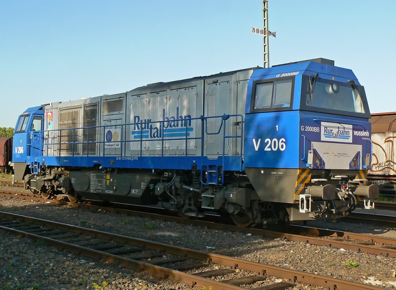 V206 der Rurtalbahn steht abgestellt in Kln Kalk.