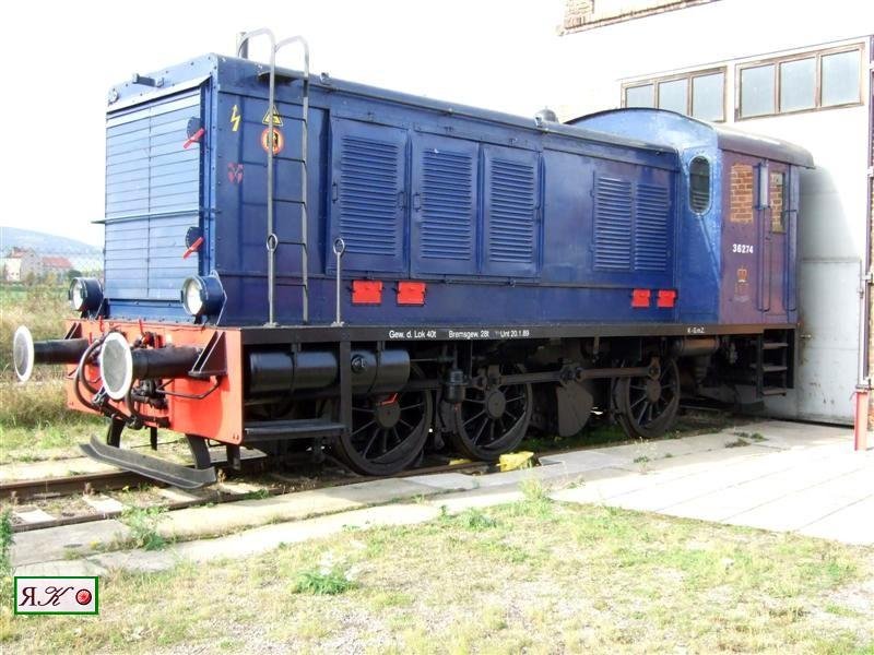 V36 274,BW Arnstadt hist., ehem.Wehrmachtslok,zuletzt brit.  Rheinarmee M�nchengladbach,Hersteller O&K 1940, Gewicht 40t,hatte allerdings nie eine DR-Nummer, BW-Fest am 13.10.2007