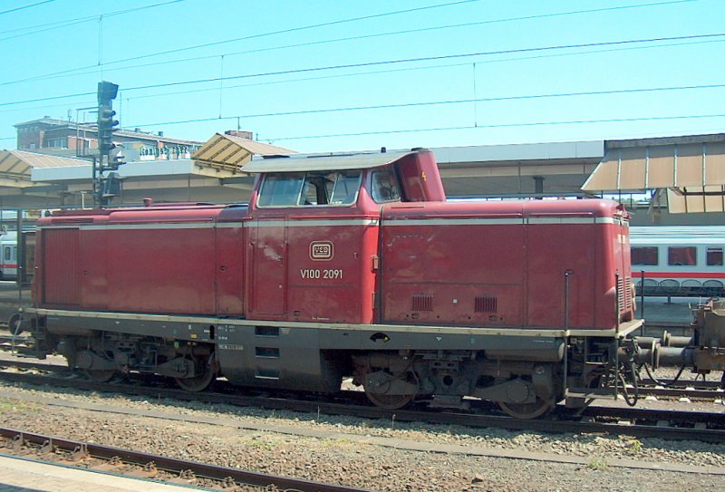 VEB V100 2091 in Koblenz Hbf; 24.06.2008
