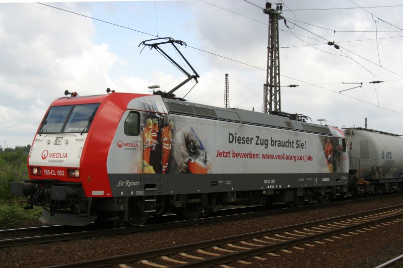 Veolia 185-CL 003 fhrt am 25.7.09 durch Duisburg-Bissingheim