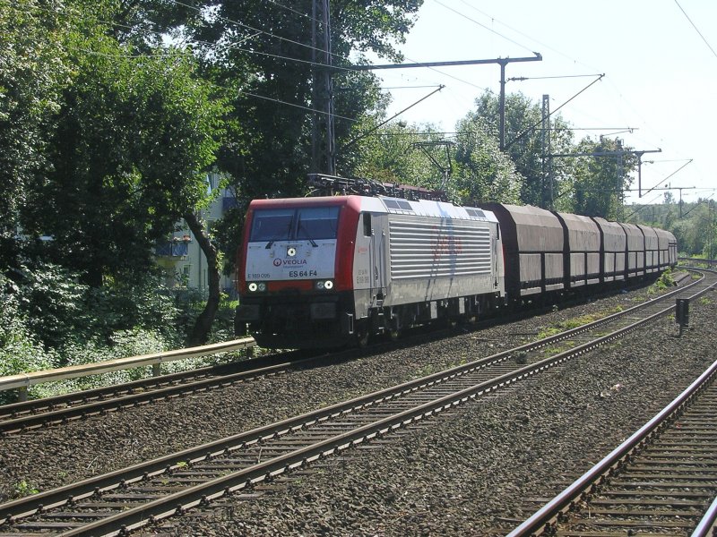 Veolia E 189 095 mit Kohlenzug in Bochum Hamme nach Duisburg.(09.09.2008)