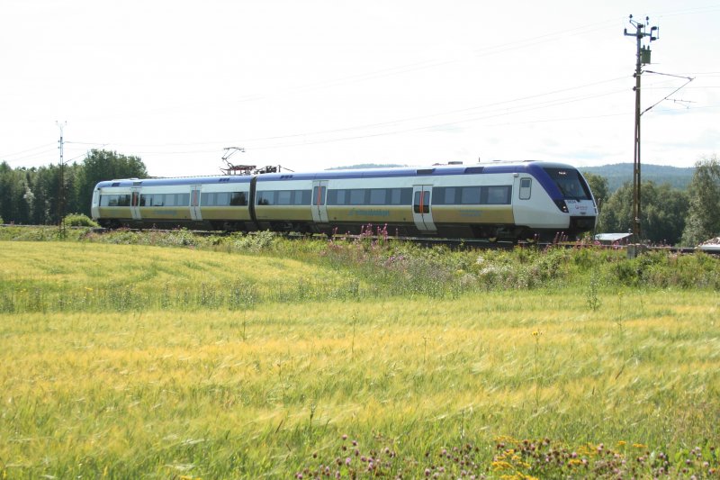 Veolia X52 9034 am 28.7.2008 in Torpshammar (Strecke Sundsvall-�nge-�stersund).
