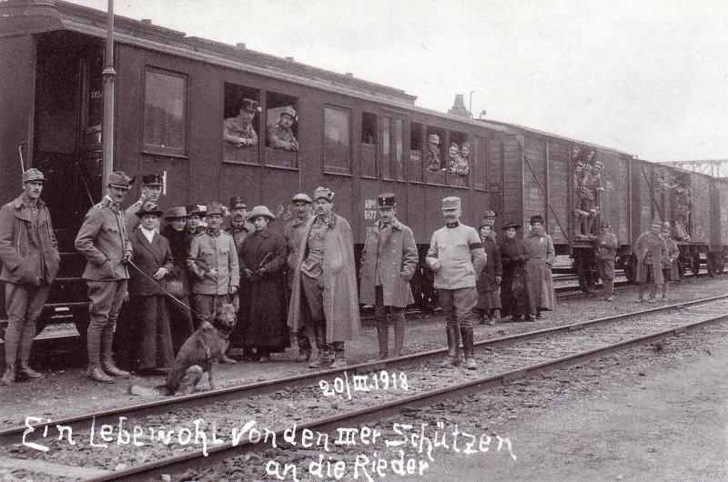Verabschiedung der Rieder Schtzen am 20.III 1918 