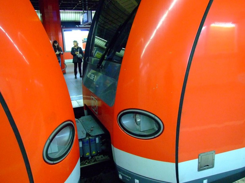 Verbindung zwischen 423 206 und 423 224 am 31.03.2007 in der Station M�nchen Hauptbahnhof (tief).