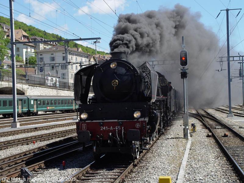 Verein 241.A.65 ex SNCF Damflok 241.A.65 bei der Einfahrt in Neuenburg am 03.05.2003