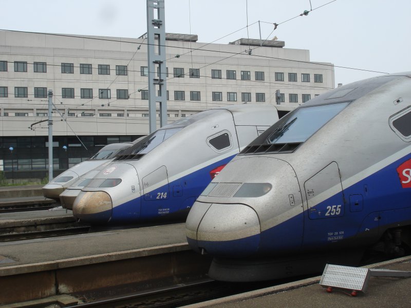 Verschiedene TGV-Schnauzen im Bahnhof Paris Gare de Lyon am 26.5.2007