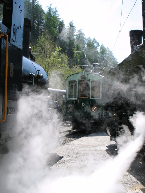 Viel Dampf beim 40 Jahre Jubilum Blonay-Chamby.
(Mai 2008) 