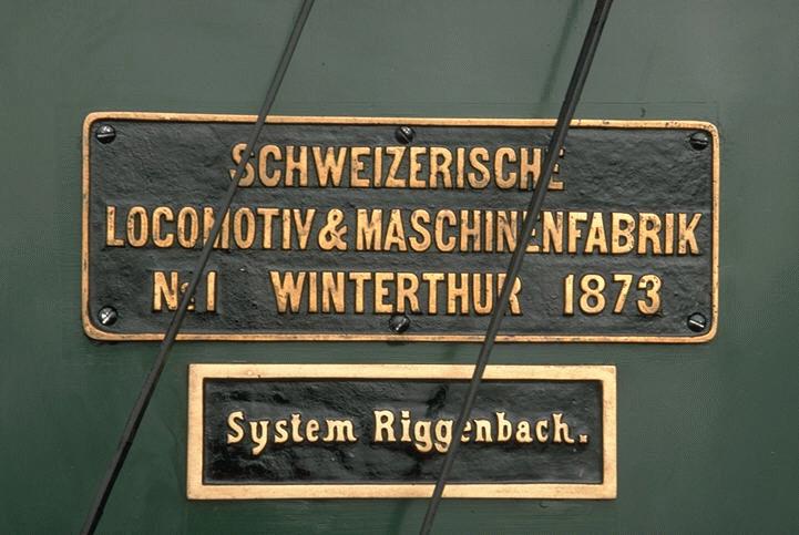 Vitznau-Rigi Bahn (VRB) Fabrikschild von Lok No.7