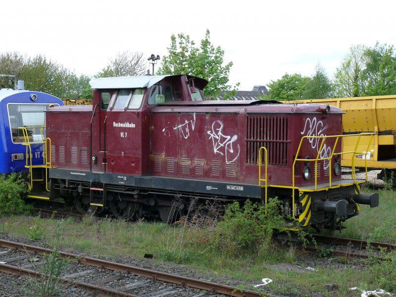 VL7 der Hochwaldbahn abgestellt in Aachen-West. Aufgenommen am 26/04/2009.