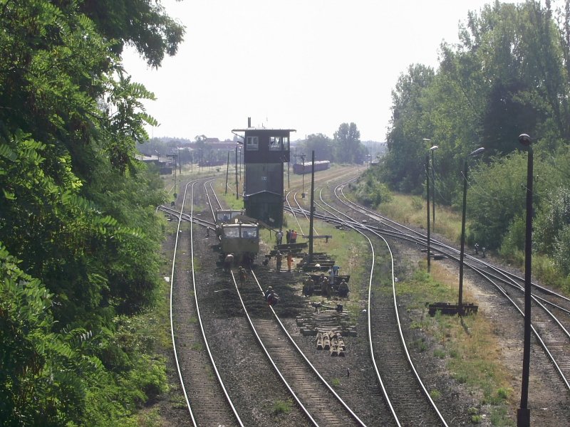 Von einer Brcke aus kann man den Gterbahnhofsteil sehen